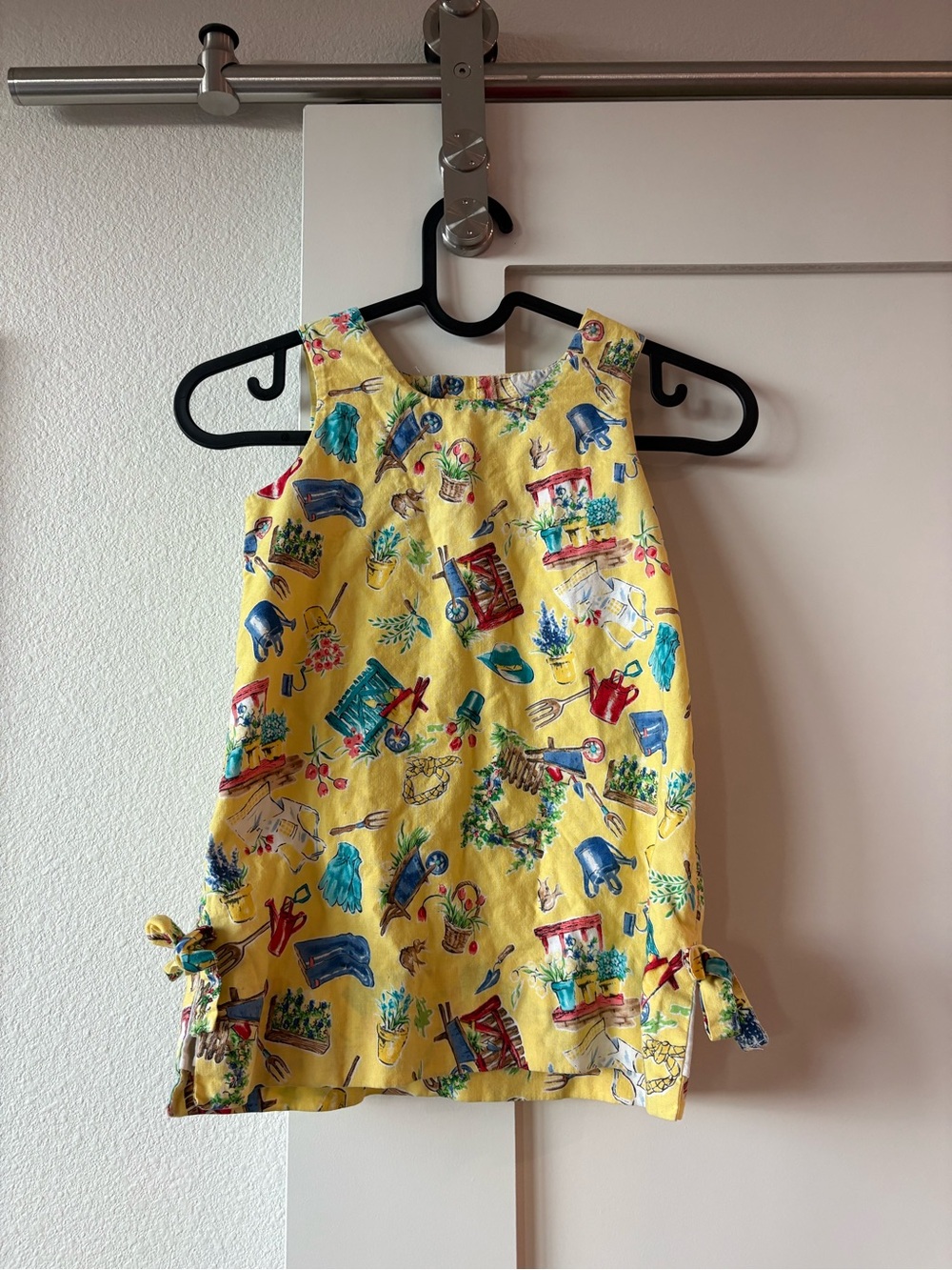 Kelly's Kids Yellow Garden Print Sleeveless Casual Dress